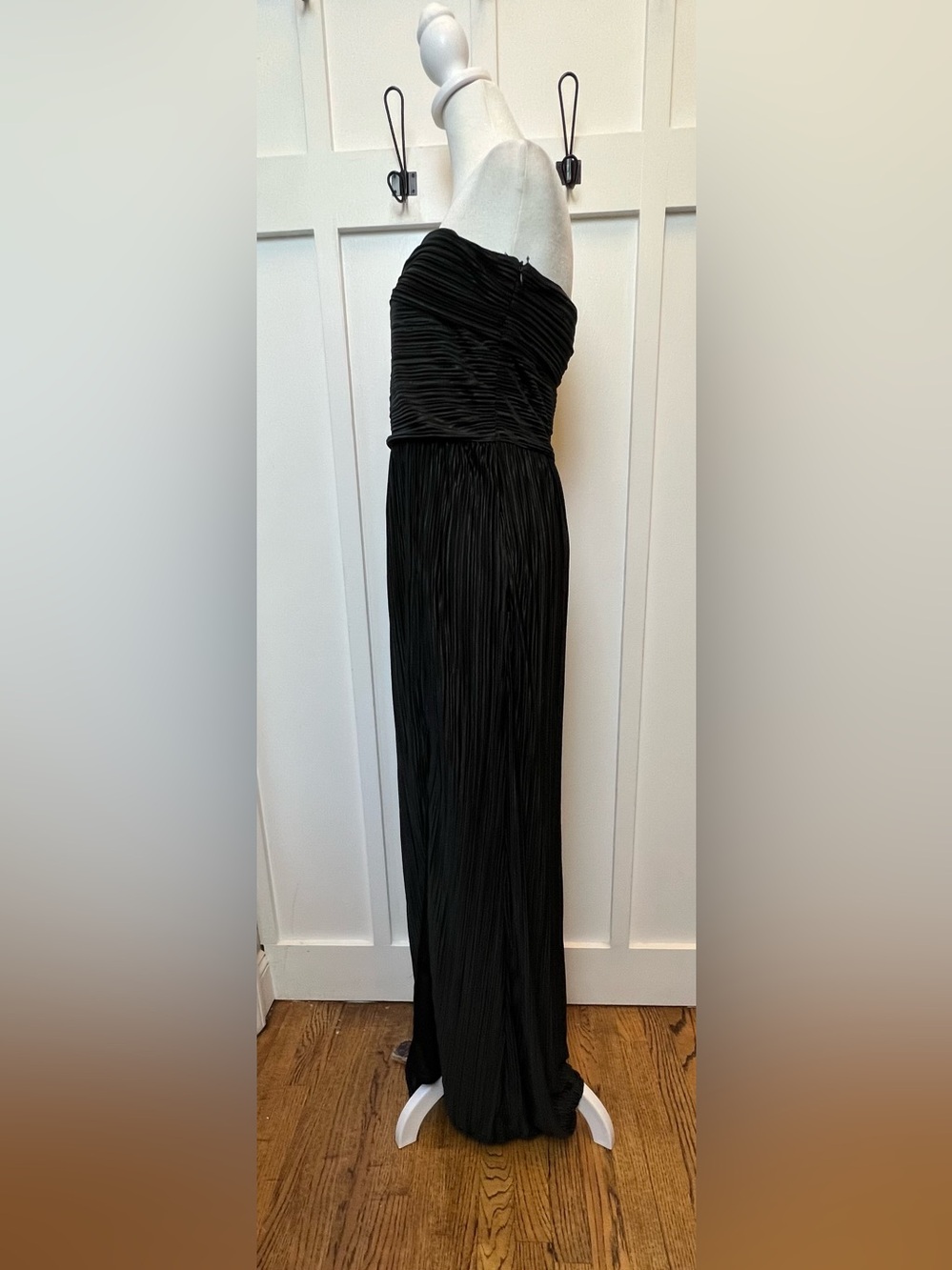 Lulus Women's Large Black One Shoulder Plisse Bubble Hem Maxi Dress Formal Guest - Picture 11 of 14